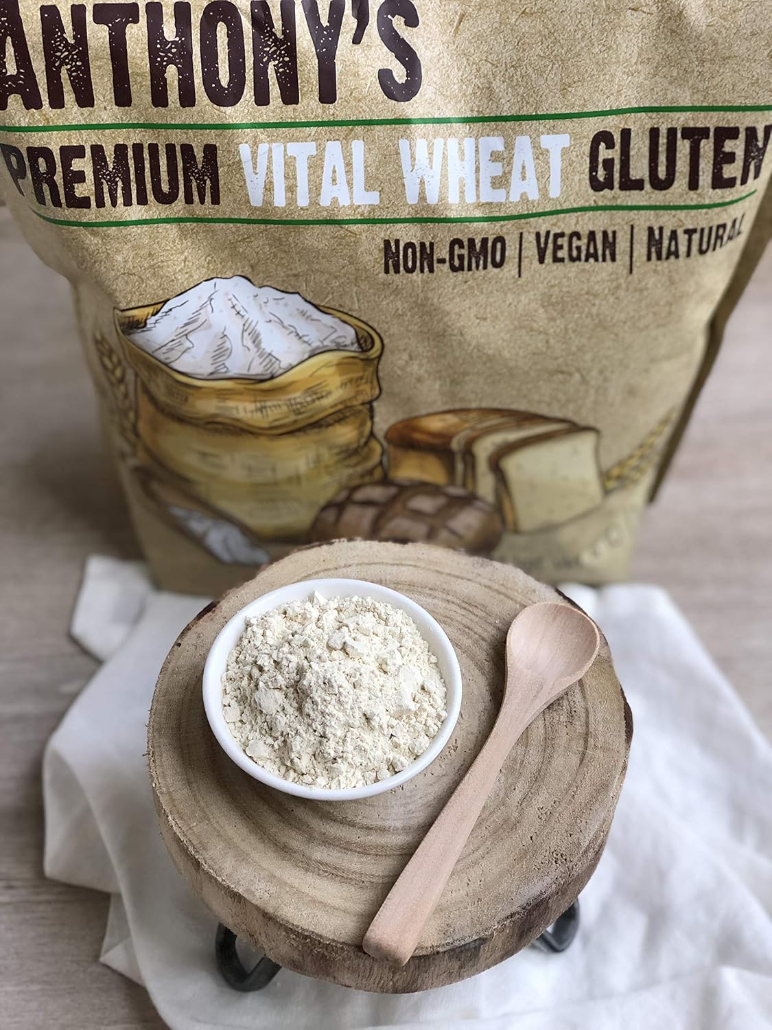 Anthony's Vital Wheat Gluten 4lb & Organic Oat Fiber 1.5lb Bundle