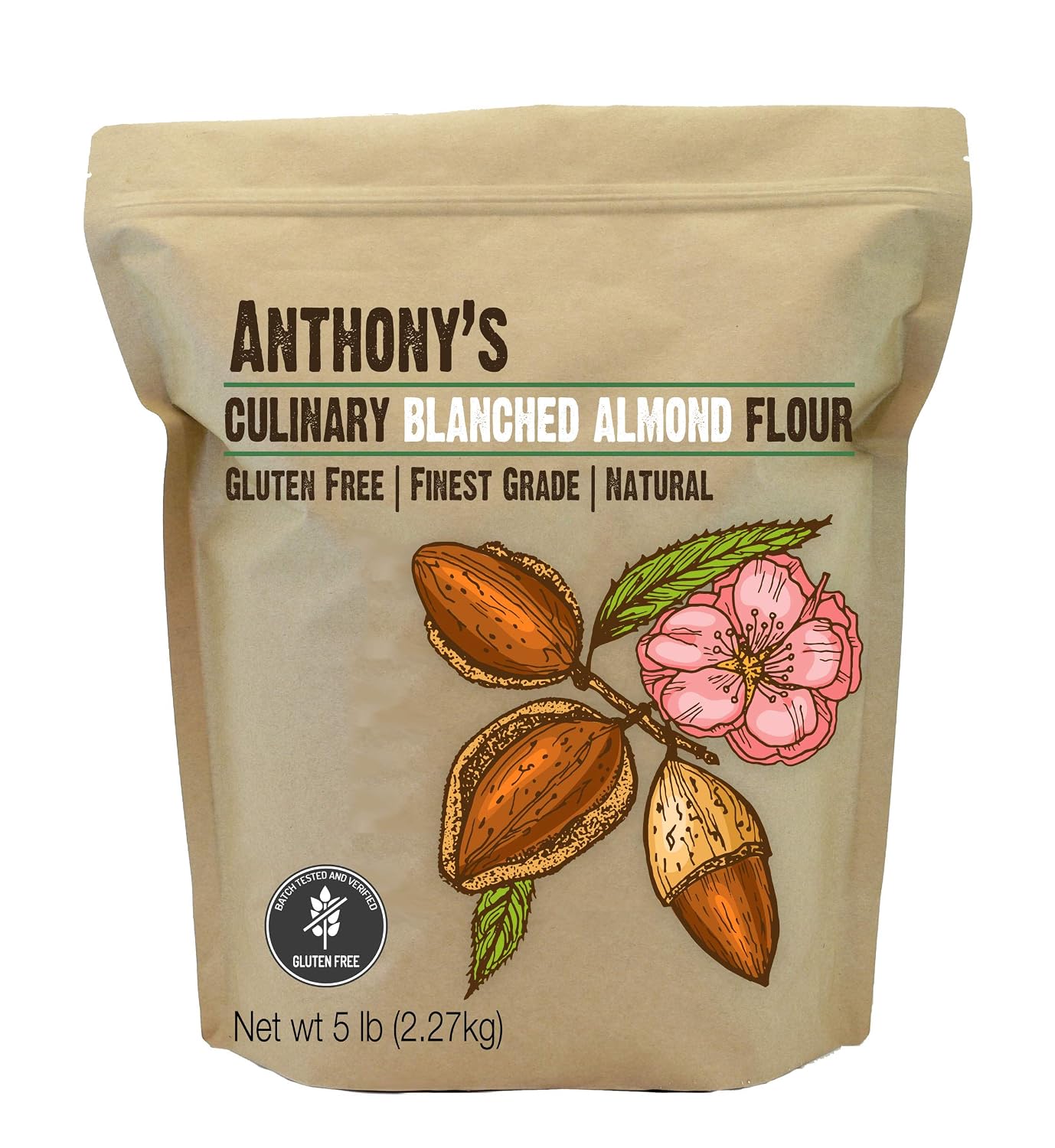 Anthony's Blanched Almond Flour, Culinary Grade, 5 lb, Extra-Finely Ground, Gluten Free, Non GMO, Keto Friendly