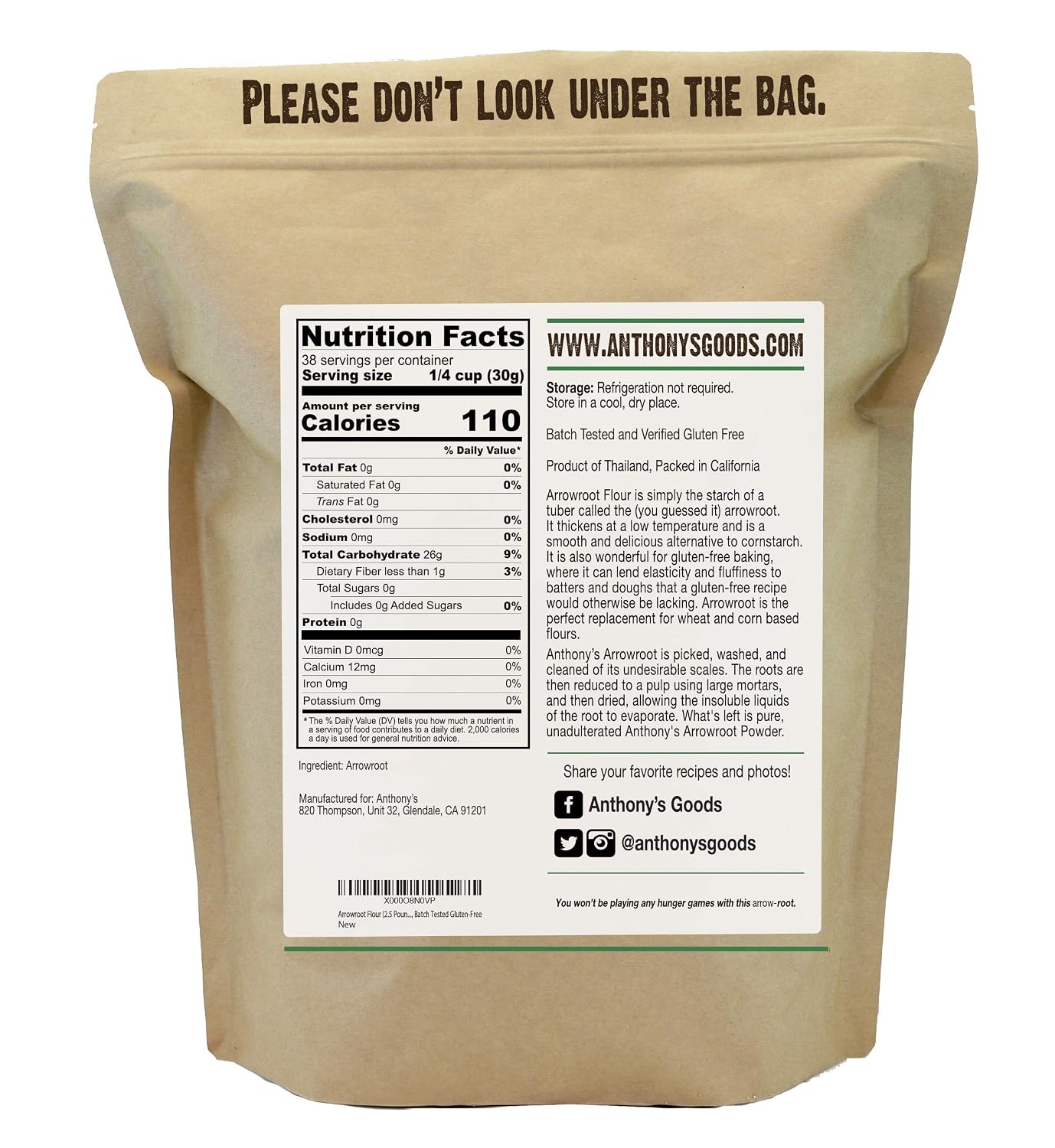 Anthony's Premium Arrowroot Flour 2.5lb &. Organic Tigernut Flour 1lb Bundle