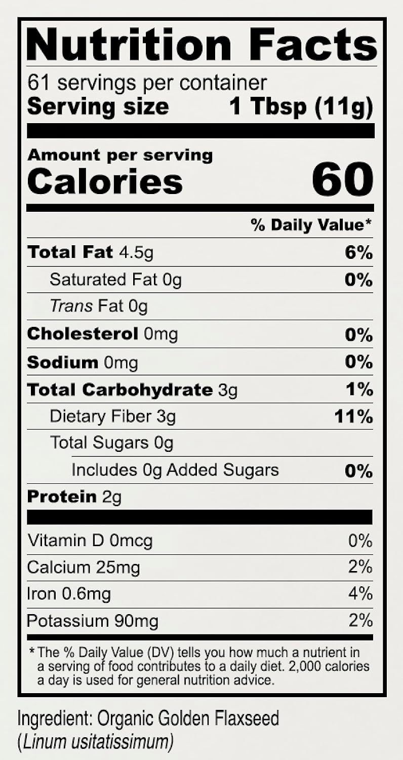 Anthony's Organic Whole Golden Flaxseeds, 1.5 lb, Gluten Free, Non-GMO, Vegan
