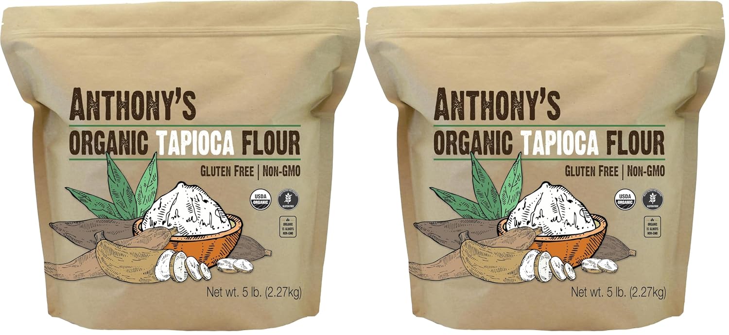 Anthony's Organic Tapioca Flour Starch, 5lbs, Gluten Free & Non GMO (Pack of 2)