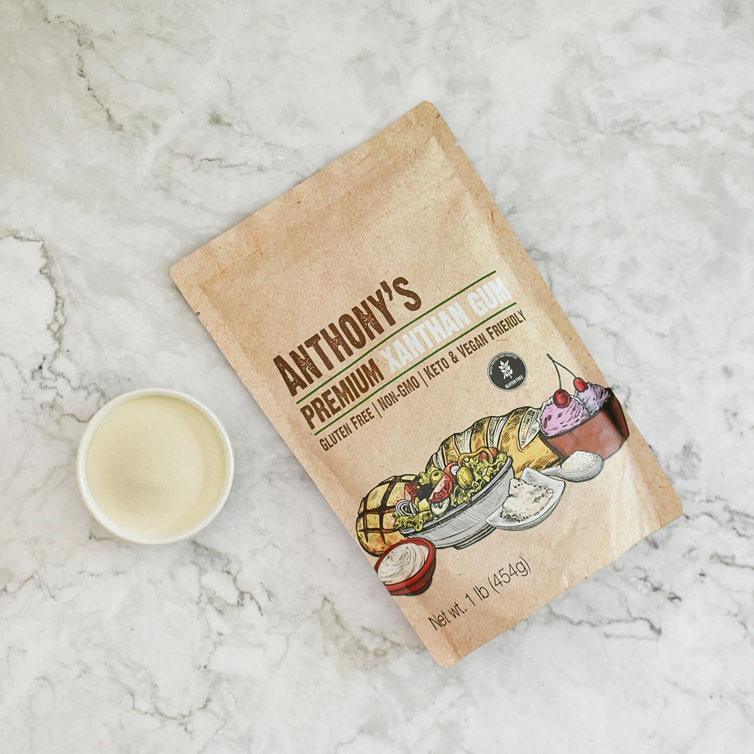 Anthony's Xanthan Gum Powder, 1 lb, Gluten Free, Non GMO, Keto Friendly
