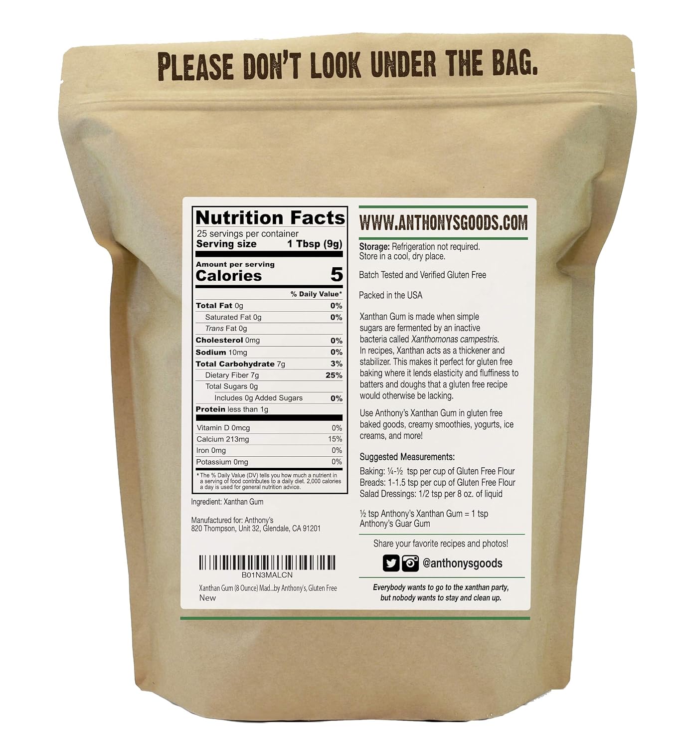 Anthony's Xanthan Gum Powder, 8 Ounce, Gluten Free, Non GMO, Keto Friendly