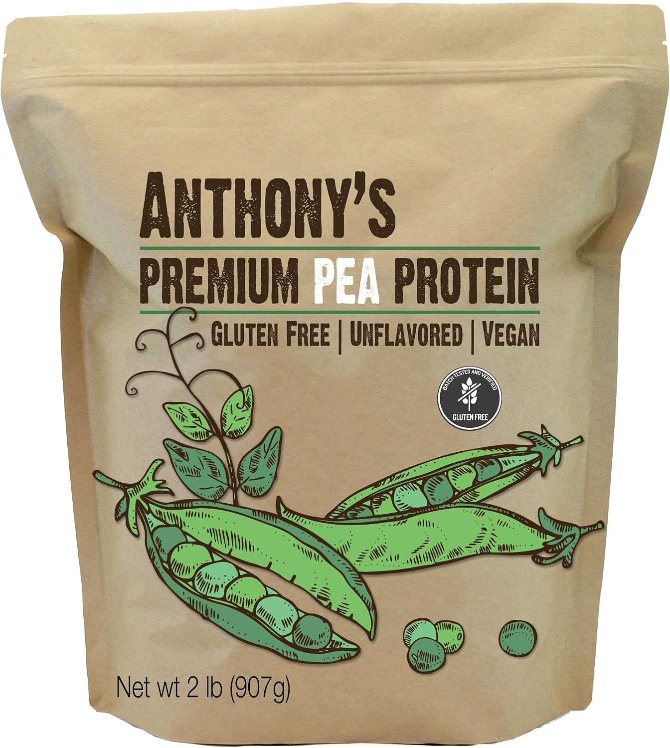 Anthony's Premium Pea Protein 2lb & Nutritional Yeast Flakes 1lb